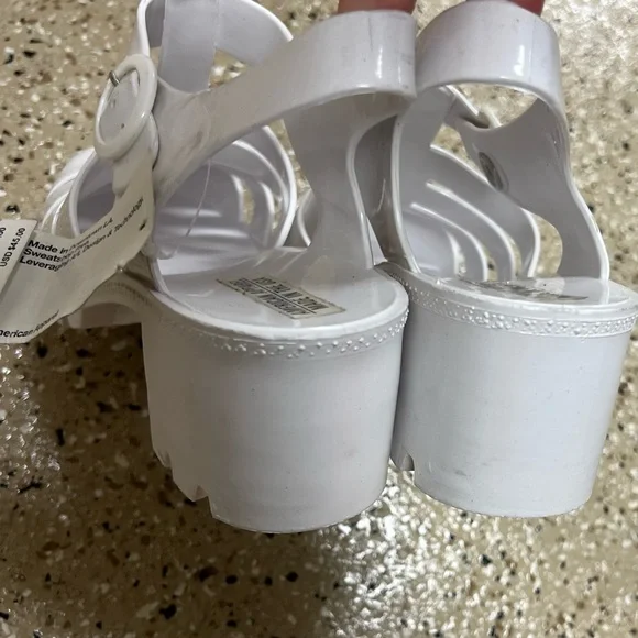 NWT American Apparel White Woven Jelly Heels Shoes Size 8 - Picture 7 of 10